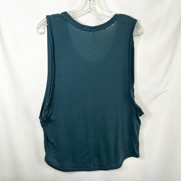 Fabletics Large Top Muscle Tank Teal Burnout Sleeveless Hippie Athletic - Picture 3 of 3
